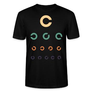 Sehtest Augenoptiker - Stanley/Stella Unisex Bio-T-Shirt CRAFTER - Schwarz - Vorne - Alina (178cm) & Michal (187cm)