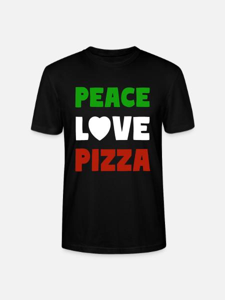 PEACE LOVE PIZZA - Stanley/Stella CRAFTER Unisex Organic T-Shirt - black