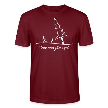 Scie à moteur Cadeau - T-shirt bio CRAFTER Stanley Stella Unisexe - bordeaux - Devant - Alina (178cm) & Michal (187cm)