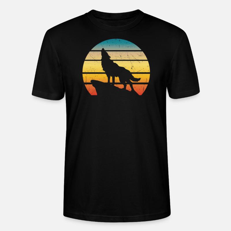 Retro Wolf - Stanley/Stella Unisex Bio-T-Shirt CRAFTER - Schwarz