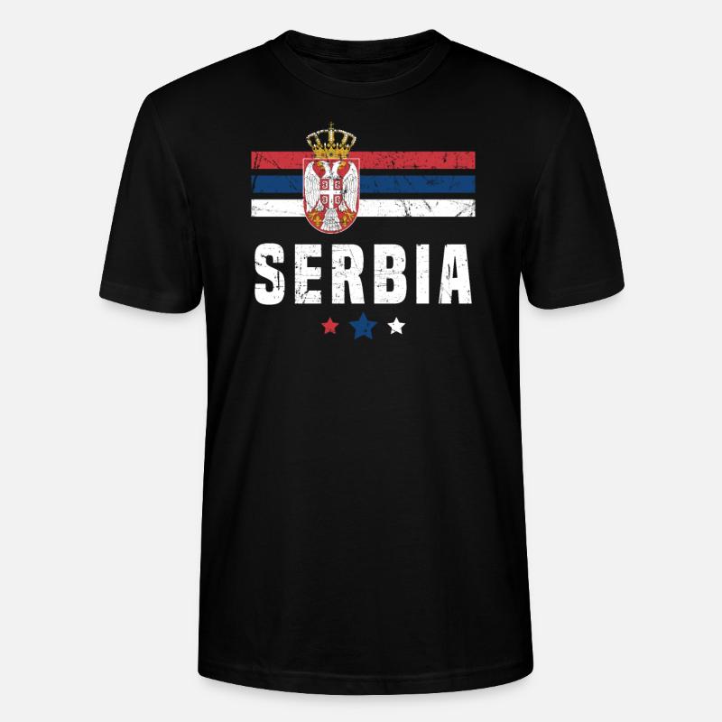 Serbie Drapeau serbe - T-shirt bio CRAFTER Stanley Stella Unisexe - noir