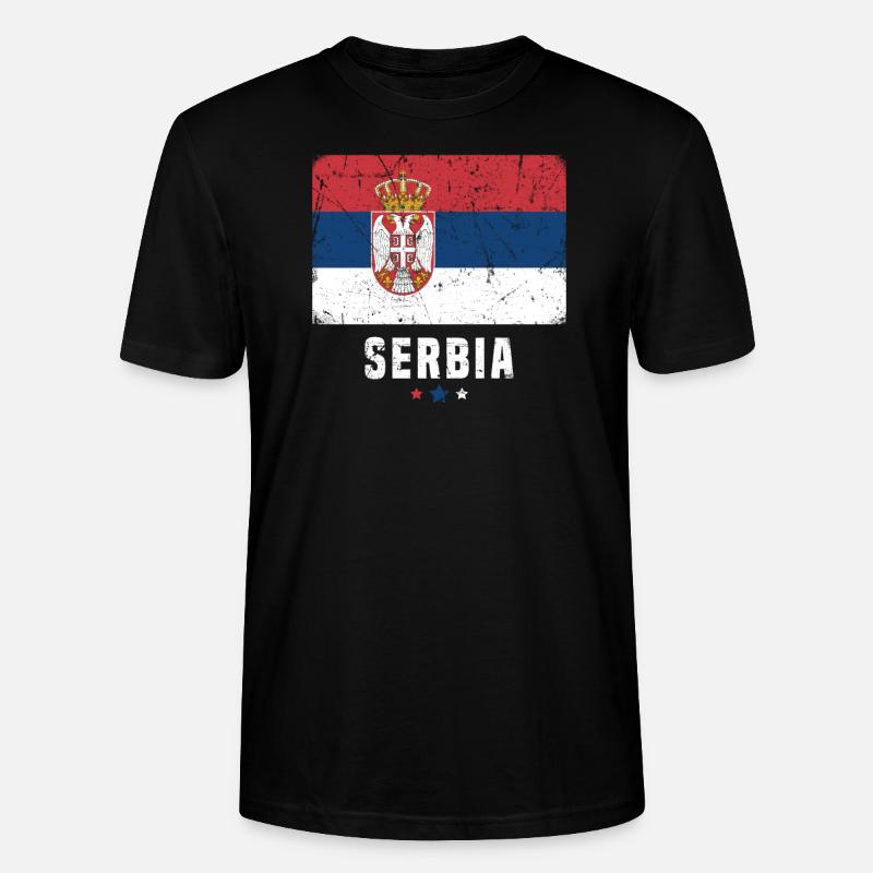 Serbie Drapeau serbe - T-shirt bio CRAFTER Stanley Stella Unisexe - noir