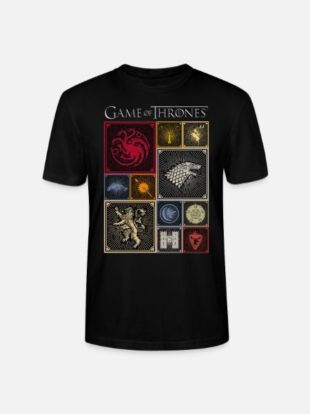 Game Of Thrones Kingdoms Tiles - Stanley Stella CRAFTER unisex økologisk-T-shirt - sort