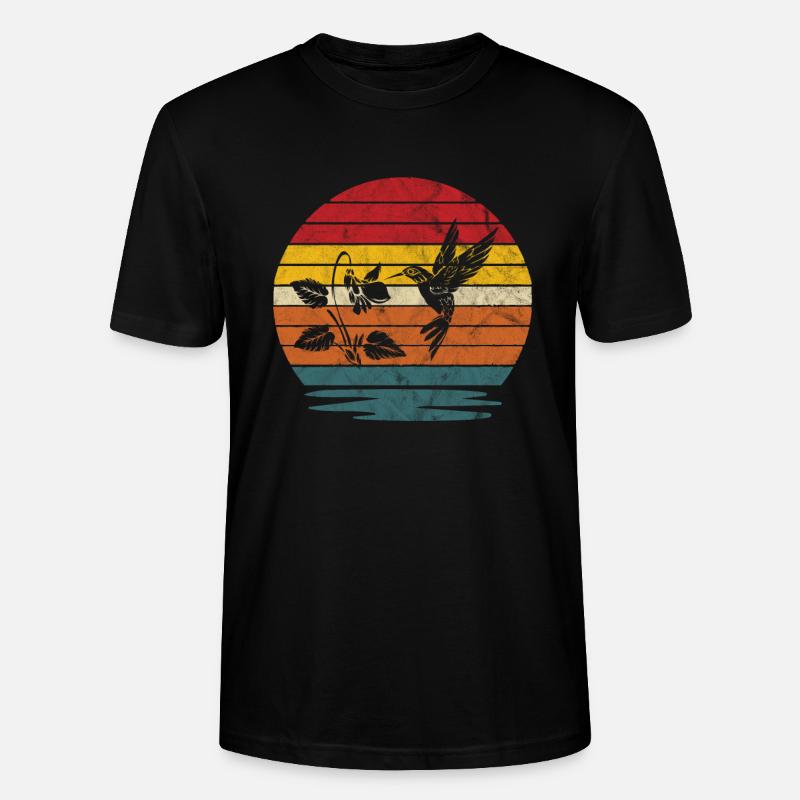 Retro Kolibri - Stanley/Stella Unisex Bio-T-Shirt CRAFTER - Schwarz