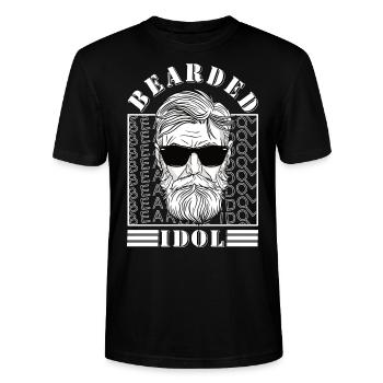 Bärtiges Idol 3 Tage Bart hip Oberlippenbart - Stanley/Stella Unisex Bio-T-Shirt CRAFTER - Schwarz - Vorne - Alina (178cm) & Michal (187cm)