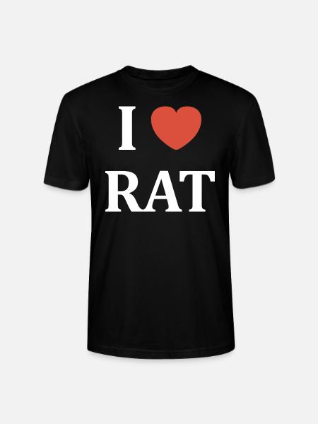 i love rat - T-shirt bio CRAFTER Stanley Stella Unisexe - noir