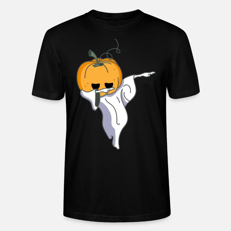 Pumpkin Ghost - Stanley/Stella CRAFTER Unisex Organic T-Shirt - black