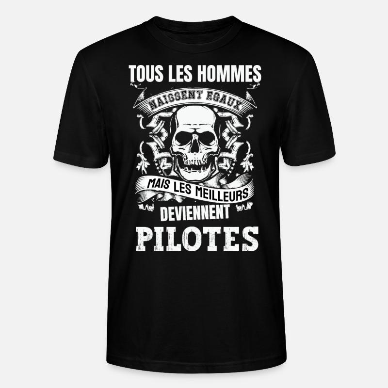 les meilleurs deviennent pilotes - T-shirt bio CRAFTER Stanley Stella Unisexe - noir