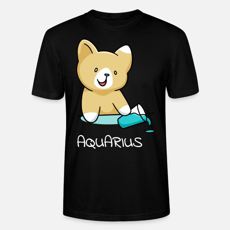 Sternzeichen Wassermann Katze Aquarius Geschenk - Stanley/Stella Unisex Bio-T-Shirt CRAFTER - Schwarz