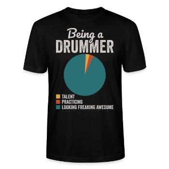 Être batteur percussion joueur de batterie musicien - T-shirt bio CRAFTER Stanley Stella Unisexe - noir - Devant - Alina (178cm) & Michal (187cm)