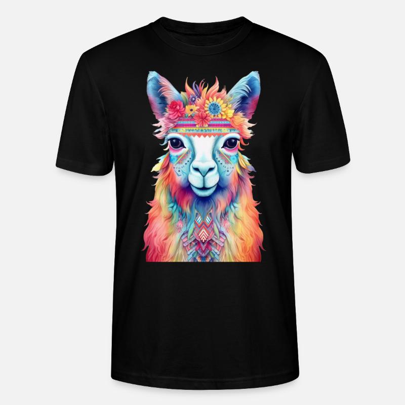 Lama - Stanley/Stella Unisex Bio-T-Shirt CRAFTER - Schwarz