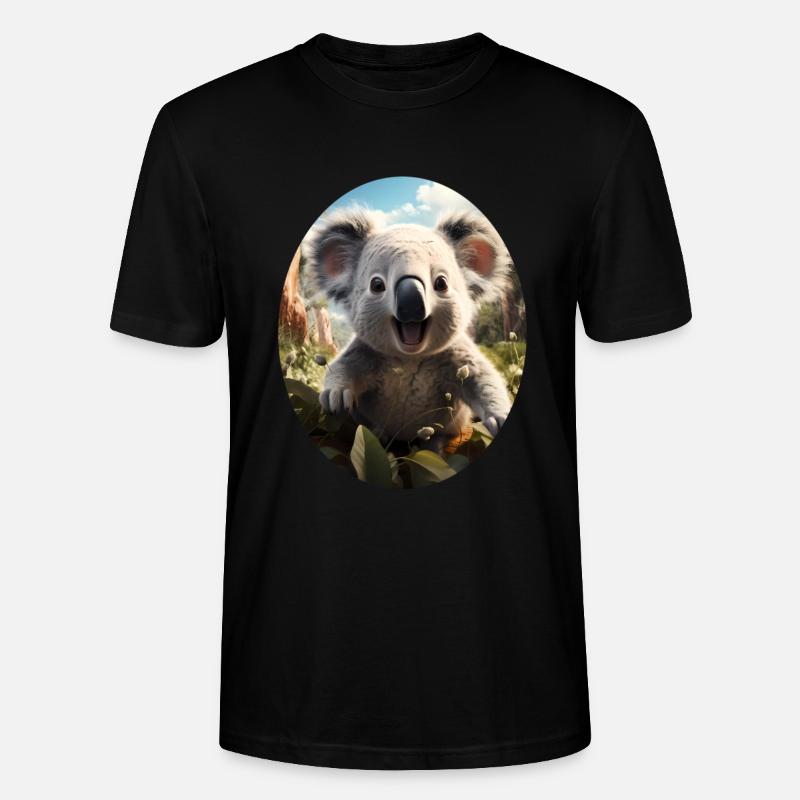 Koala - Ekologiczna koszulka typu unisex Stanley/Stella CRAFTER - czarny