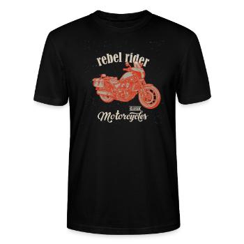 Chopper // Custom // Moto - T-shirt bio CRAFTER Stanley Stella Unisexe - noir - Devant - Alina (178cm) & Michal (187cm)