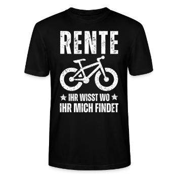 Rente Rentner Ruhestand Neurentner Fahrrad - Stanley/Stella Unisex Bio-T-Shirt CRAFTER - Schwarz - Vorne - Alina (178cm) & Michal (187cm)