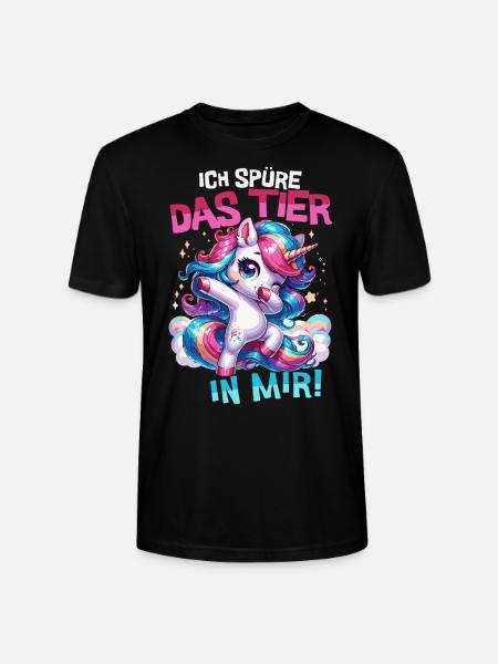 Einhorn Dab Shirt – Ich spüre das Tier in mir - Stanley/Stella Unisex Bio-T-Shirt CRAFTER - Schwarz