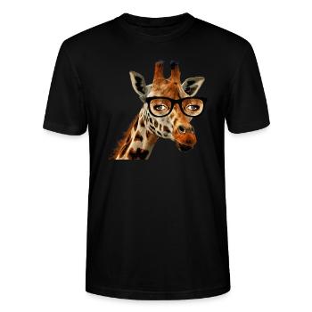 giraffe - Stanley/Stella Unisex Bio-T-Shirt CRAFTER - Schwarz - Vorne - Alina (178cm) & Michal (187cm)