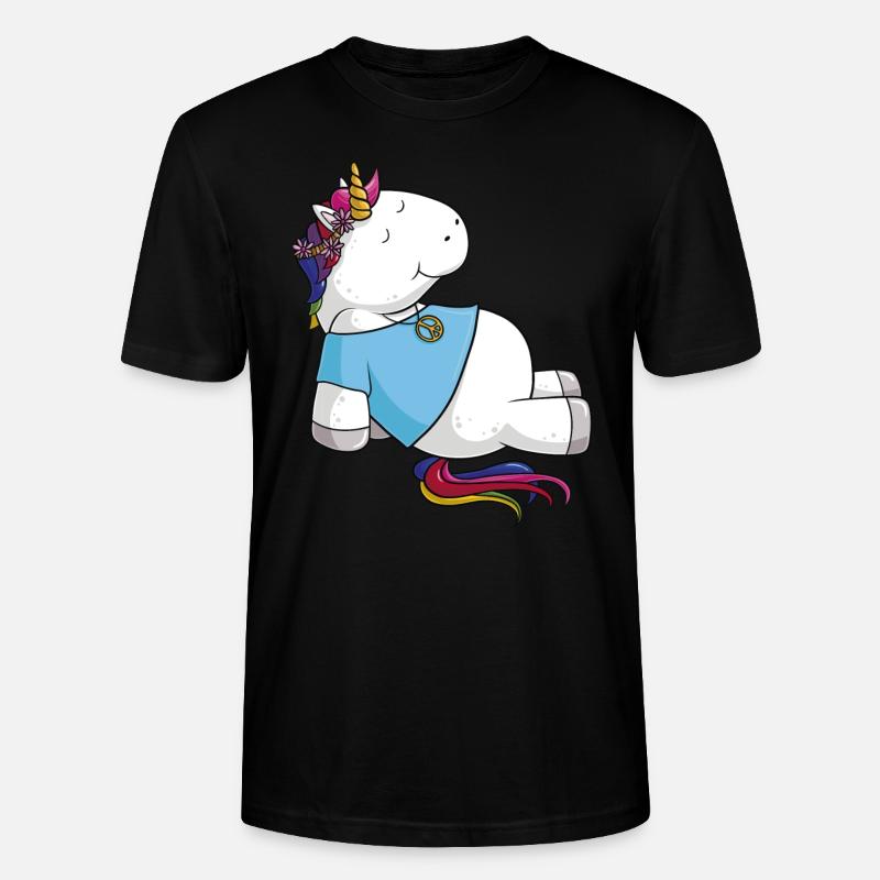 Hippie Einhorn Comic - Stanley/Stella Unisex Bio-T-Shirt CRAFTER - Schwarz
