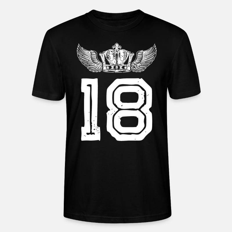 18 Couronne numérique - T-shirt bio CRAFTER Stanley Stella Unisexe - noir