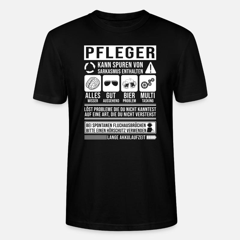 Pfleger Spruch lustig - Stanley/Stella Unisex Bio-T-Shirt CRAFTER - Schwarz