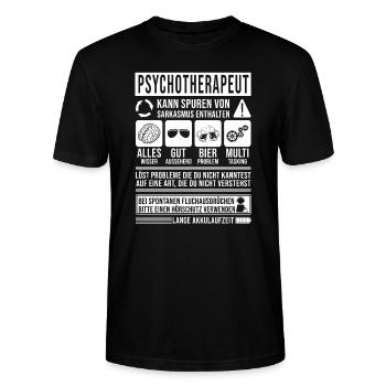Psychotherapeut Spruch lustig - Stanley/Stella Unisex Bio-T-Shirt CRAFTER - Schwarz - Vorne - Alina (178cm) & Michal (187cm)