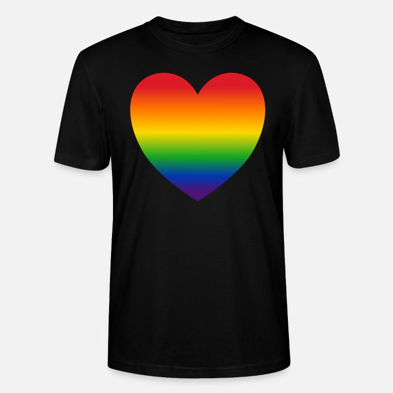 Herz Regenbogenfarben Geschenk - Stanley/Stella Unisex Bio-T-Shirt CRAFTER - Schwarz