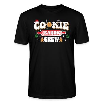 Christmas Cookie Baking Team - Stanley/Stella CRAFTER Unisex Organic T-Shirt - black - Front - Alina (178cm) & Michal (187cm)