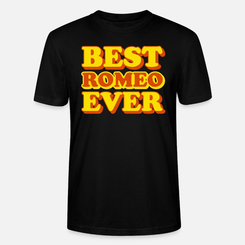 Romeo First Name Funny Gift - Stanley/Stella CRAFTER Unisex Organic T-Shirt - black