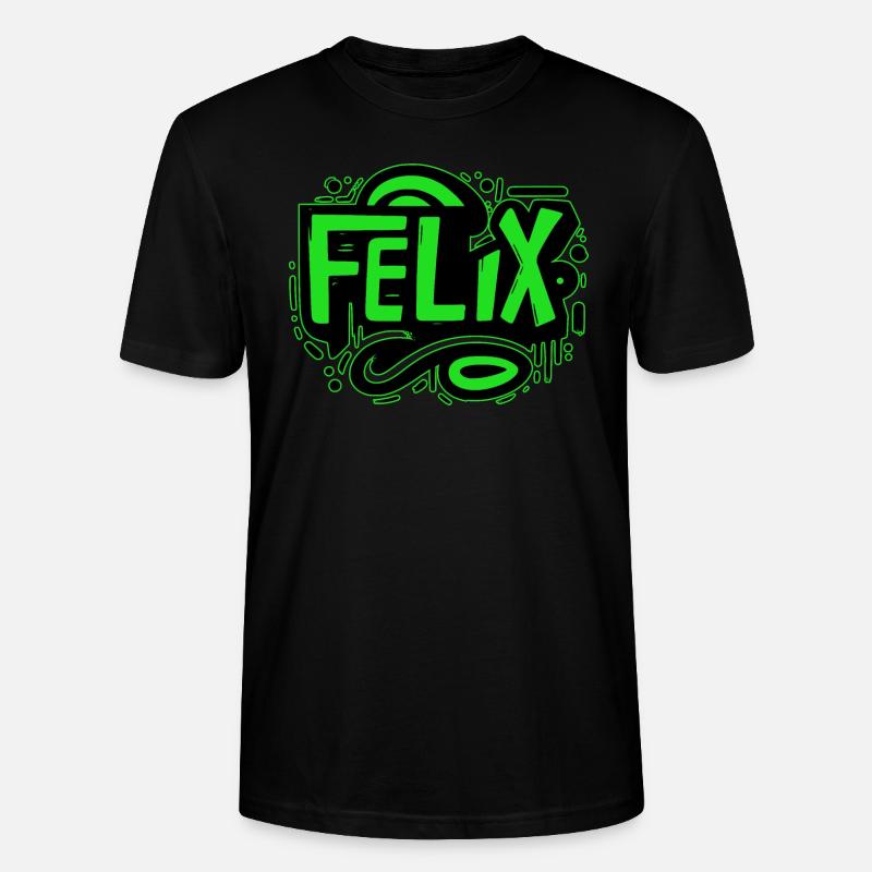 Felix Nom Graffiti vert - T-shirt bio CRAFTER Stanley Stella Unisexe - noir