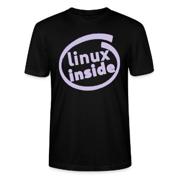 LINUX INSIDE TUX PROGRAMMER LOGO NERD GIFT - T-shirt bio CRAFTER Stanley Stella Unisexe - noir - Devant - Alina (178cm) & Michal (187cm)