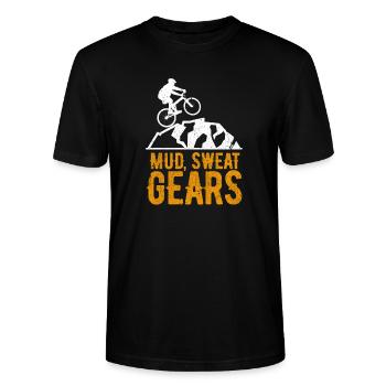 Mountainbike - Stanley/Stella Unisex Bio-T-Shirt CRAFTER - Schwarz - Vorne - Alina (178cm) & Michal (187cm)