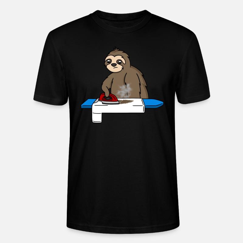 Faultier bügelt sehr langsam - Stanley/Stella Unisex Bio-T-Shirt CRAFTER - Schwarz