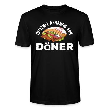 Offiziell abhängig von Döner - Stanley/Stella Unisex Bio-T-Shirt CRAFTER - Schwarz - Vorne - Alina (178cm) & Michal (187cm)
