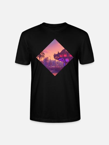 Neon Palm Fair: A Synthwave Getaway (Diamond) - Stanley/Stella Unisex Bio-T-Shirt CRAFTER - Schwarz