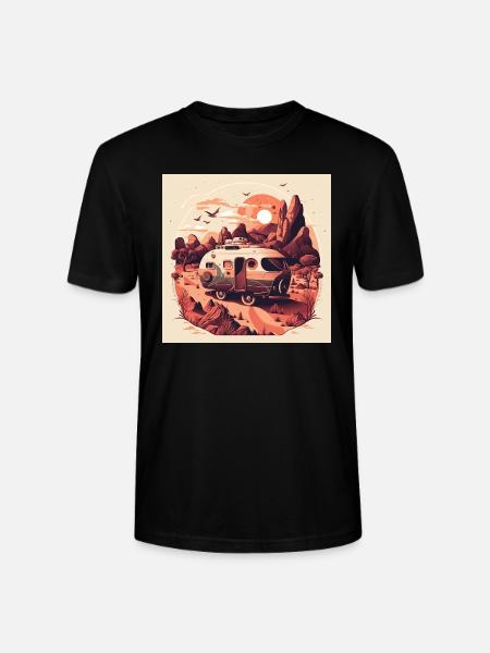 Bus Camping Adventure Outback Australia - Stanley/Stella CRAFTER Unisex Organic T-Shirt - black