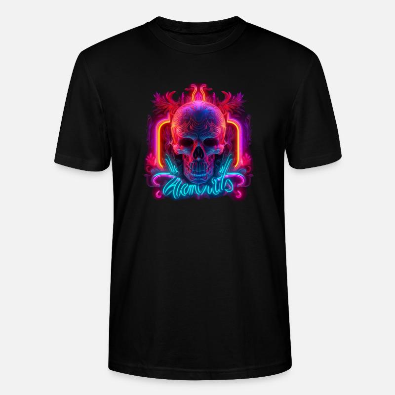 Crâne de néon - T-shirt bio CRAFTER Stanley Stella Unisexe - noir