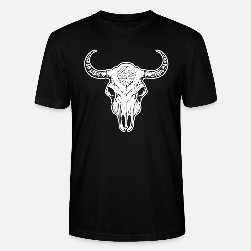 Crâne de vache Boho - T-shirt bio CRAFTER Stanley Stella Unisexe - noir