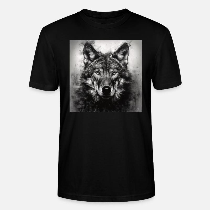 WOLF WOLF WILDES TIER - Stanley/Stella Unisex Bio-T-Shirt CRAFTER - Schwarz