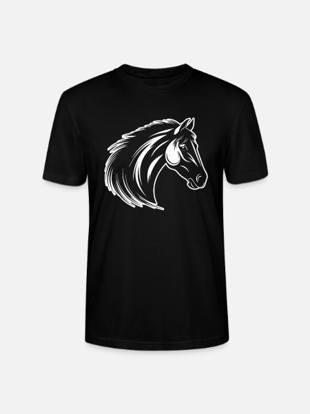 Pferd Pferdekopf Pony - Stanley/Stella Unisex Bio-T-Shirt CRAFTER - Schwarz