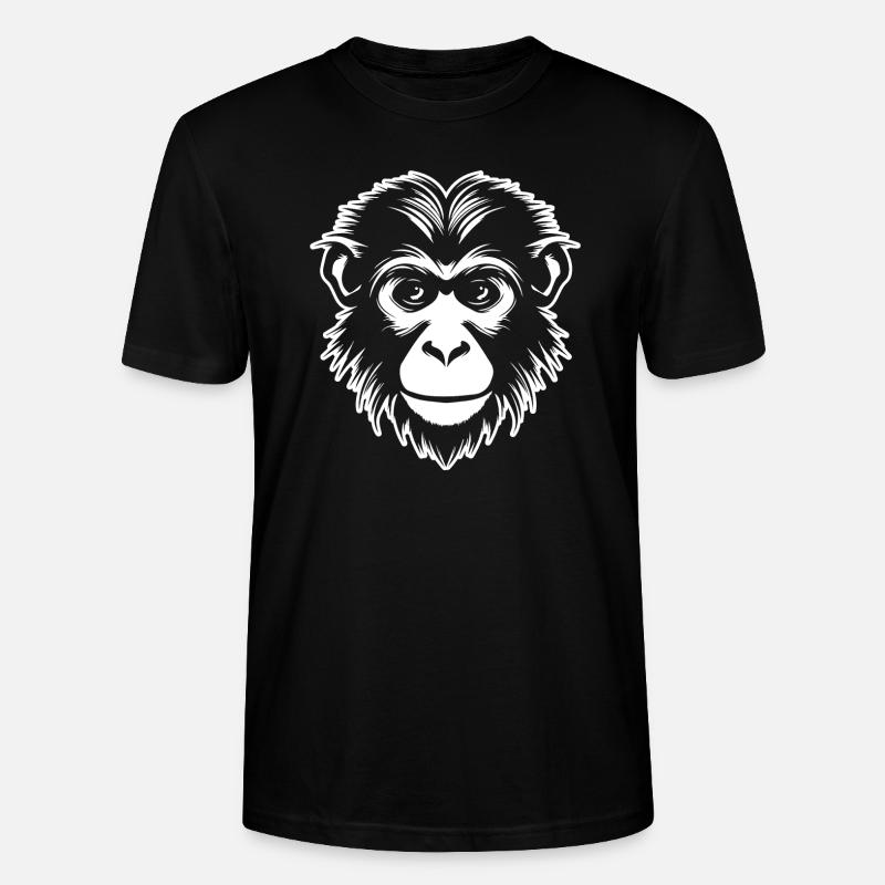 Monkey Monkey Monkey Face Jungle - Stanley/Stella CRAFTER Unisex Organic T-Shirt - black