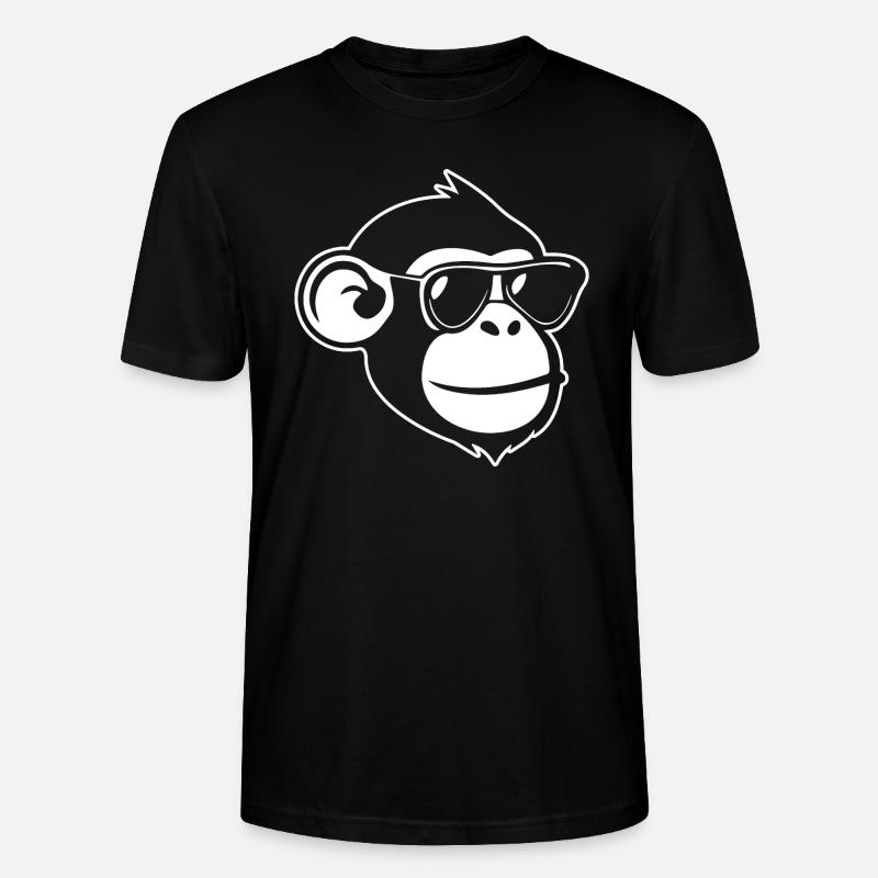 Monkey Monkey Monkey Face Jungle - Stanley/Stella CRAFTER Unisex Organic T-Shirt - black