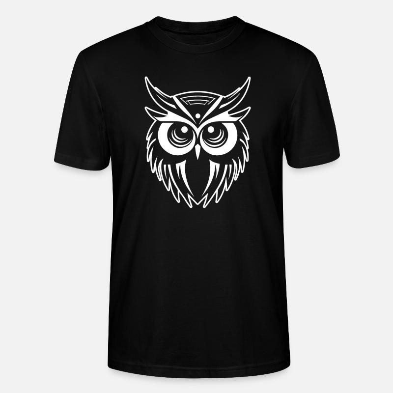 Eule Eulen Vogel Vögel - Stanley/Stella Unisex Bio-T-Shirt CRAFTER - Schwarz