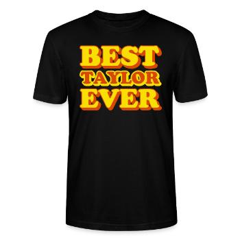 Funny gift with first name Taylor - Stanley/Stella CRAFTER Unisex Organic T-Shirt - black - Front - Alina (178cm) & Michal (187cm)