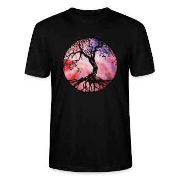 Lebensbaum Yggdrasil - Stanley/Stella Unisex Bio-T-Shirt CRAFTER - Schwarz - Vorne - Alina (178cm) & Michal (187cm)