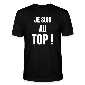 je suis au top - T-shirt bio CRAFTER Stanley Stella Unisexe - noir - Devant - Alina (178cm) & Michal (187cm)
