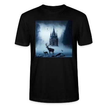 Mysterious Castle - Stanley/Stella CRAFTER Unisex Organic T-Shirt - black - Front - Alina (178cm) & Michal (187cm)