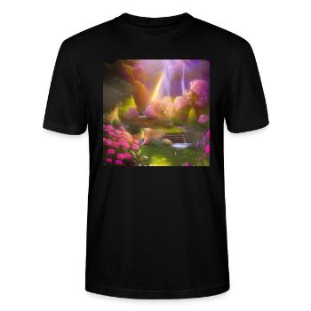 Utopia Garden Waterfall - Stanley/Stella Unisex Bio-T-Shirt CRAFTER - Schwarz - Vorne - Alina (178cm) & Michal (187cm)
