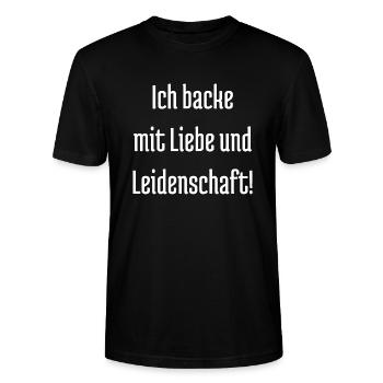 Ich backe mit Liebe und Leidenschaft! - Stanley/Stella Unisex Bio-T-Shirt CRAFTER - Schwarz - Vorne - Alina (178cm) & Michal (187cm)