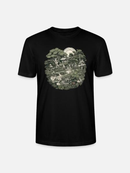 Bonsai - Japanischer Garten - Stanley/Stella Unisex Bio-T-Shirt CRAFTER - Schwarz