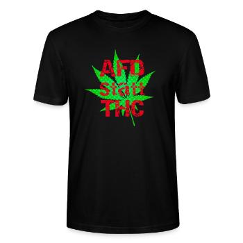 AFD statt THC Cannabis - Stanley/Stella Unisex Bio-T-Shirt CRAFTER - Schwarz - Vorne - Alina (178cm) & Michal (187cm)
