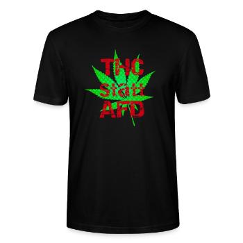 THC Statt AFD Cannabis - Stanley/Stella Unisex Bio-T-Shirt CRAFTER - Schwarz - Vorne - Alina (178cm) & Michal (187cm)